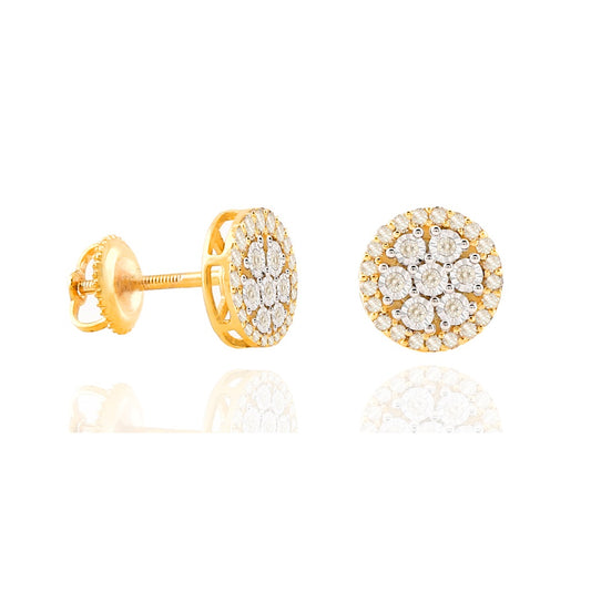 0.38ct Yellow Gold illusion Earrings by Truth Jewel