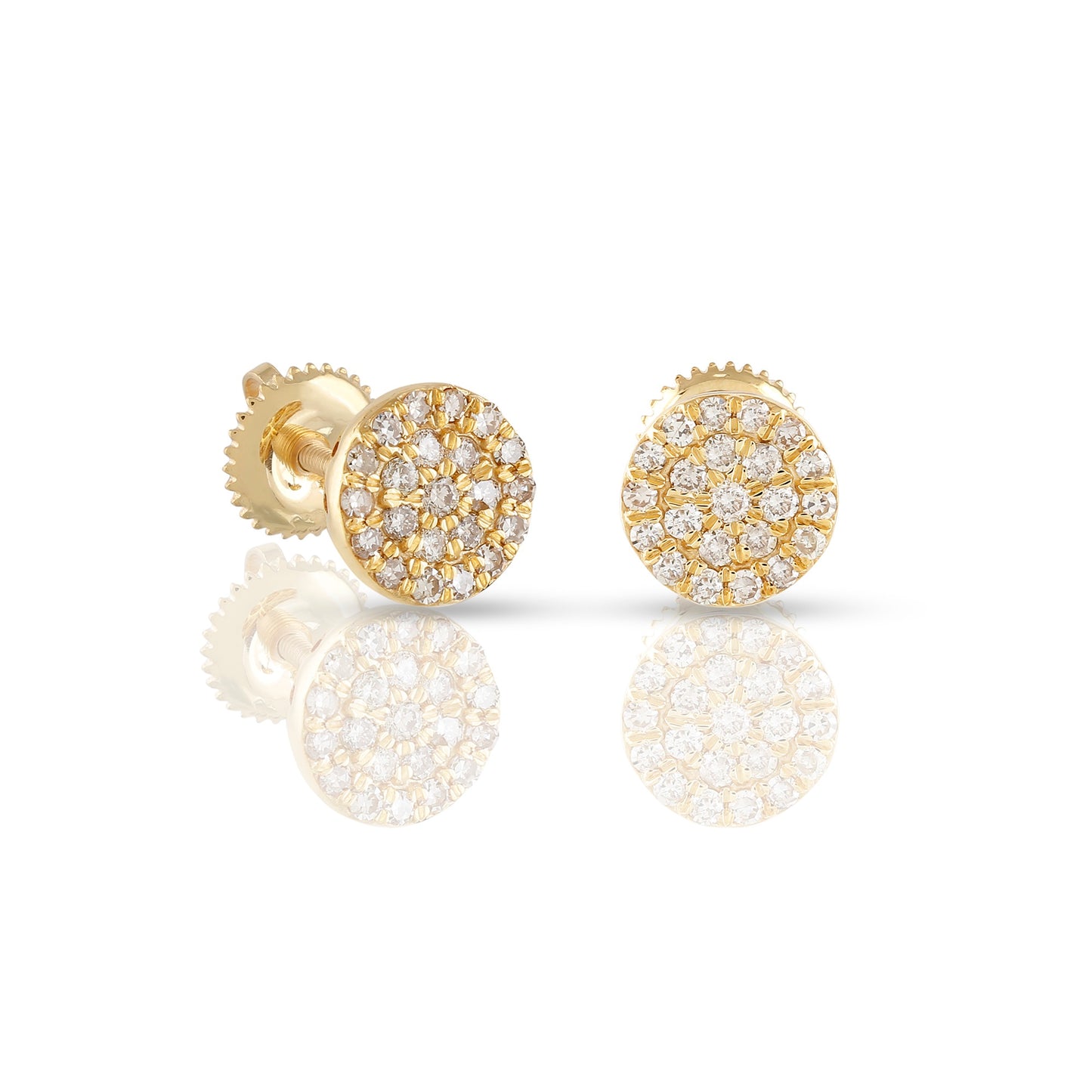 0.37ct Yellow Gold Round Diamond Round Earrings By Truth Jewel