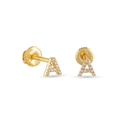 Yellow Gold Round Diamond  Initial letter Ring by Truth jewel