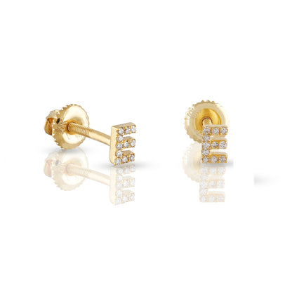 10kt Yellow Gold Initial Letter Earrings By Truth Jewel