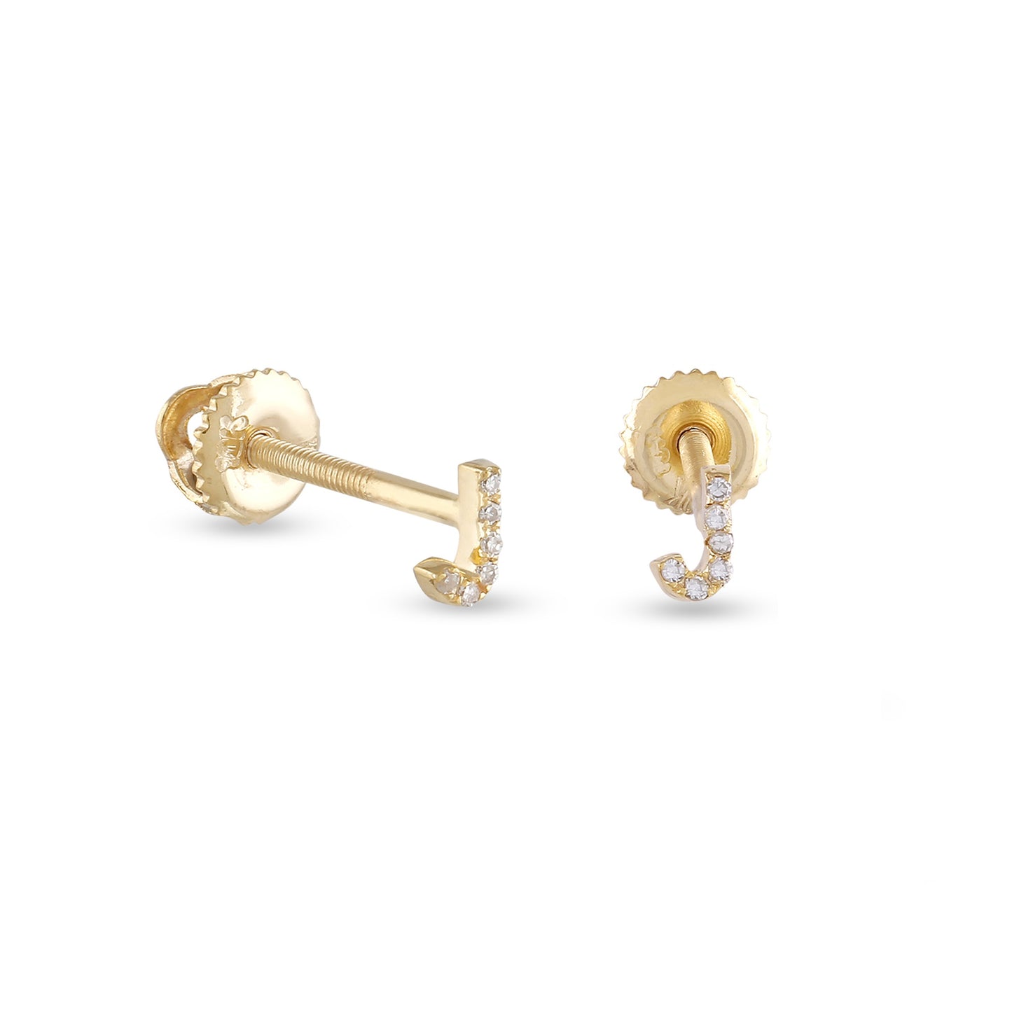 10kt Yellow Gold Initial Letter Earrings By Truth Jewel