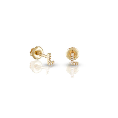 10kt Yellow Gold Initial Letter Earrings By Truth Jewel