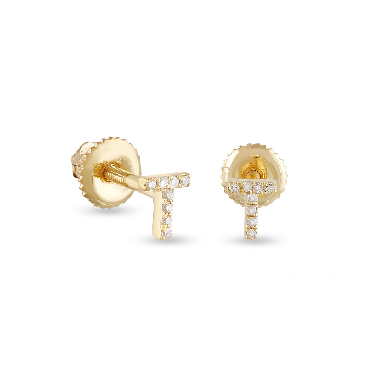 10kt Yellow Gold Initial Letter Earrings By Truth Jewel