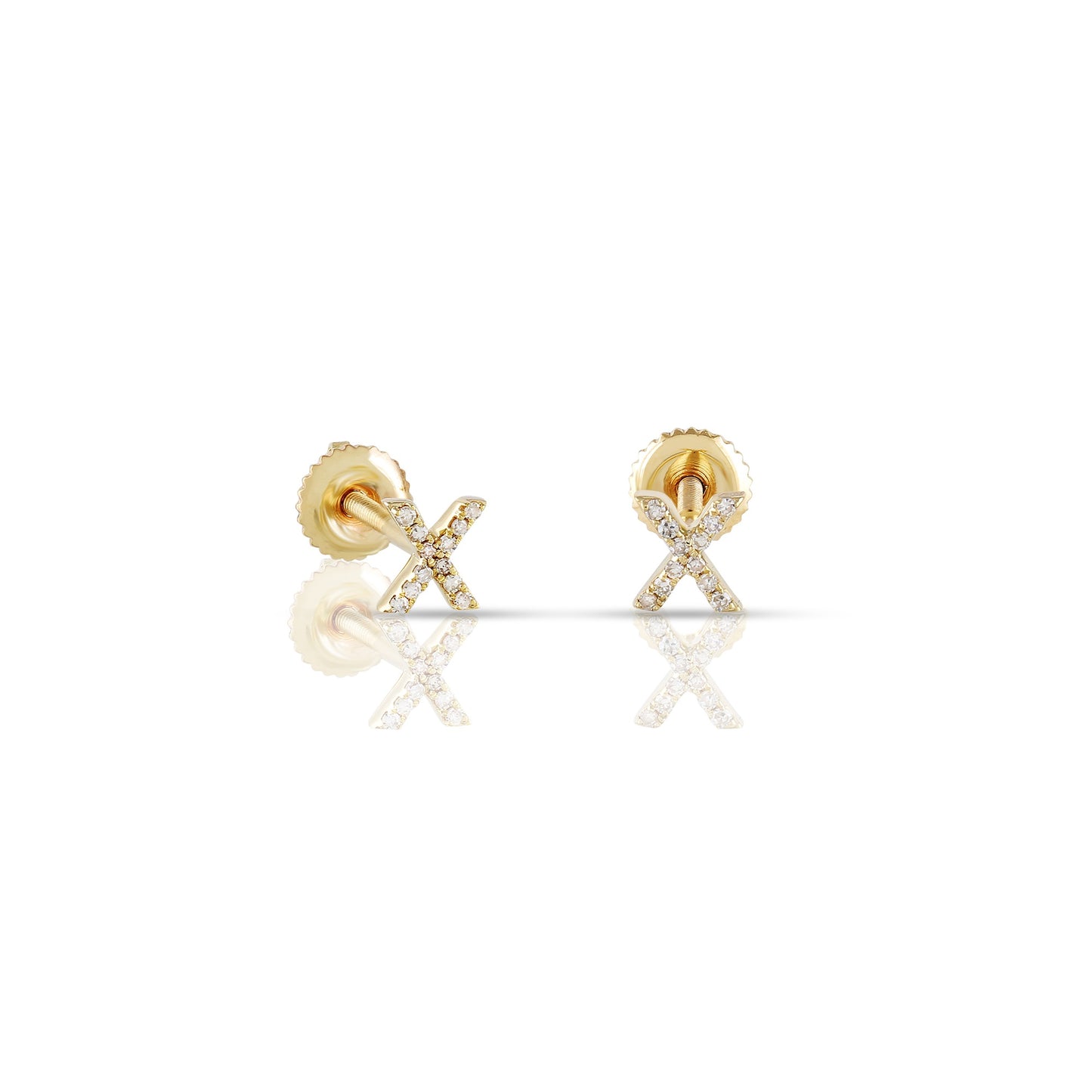 10kt Yellow Gold Initial Letter Earrings By Truth Jewel