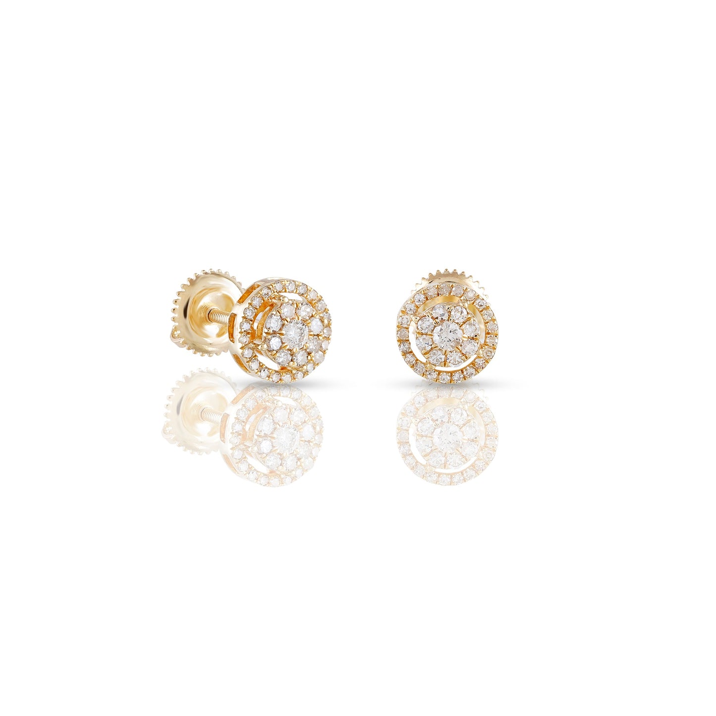 0.31ct Yellow Gold Round Earrings by Truth Jewel