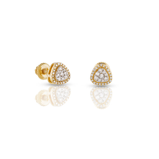 0.17ct Yellow Gold Triangle Earrings by Truth jewel