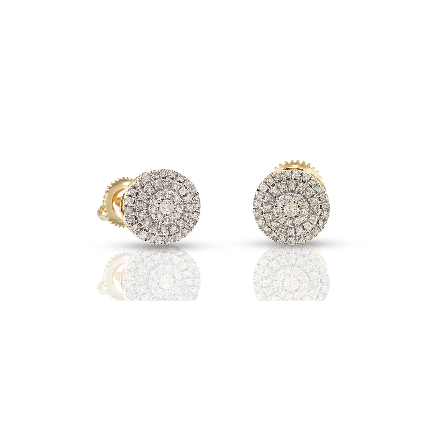 0.27ct Yellow Gold White Diamond Round Earring by Truth Jewel
