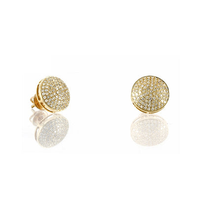 0.13ct Yellow Gold Round Earrings by Truth Jewel
