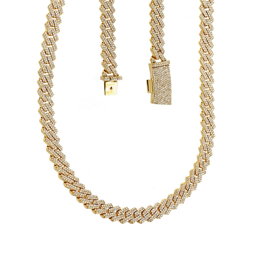 Diamond Cuban Link Necklace in Yellow Gold By Truth Jewel