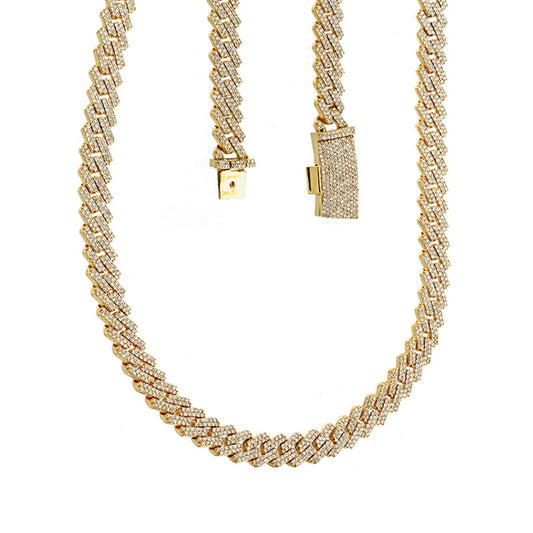 Diamond Cuban Link Necklace in Yellow Gold By Truth Jewel