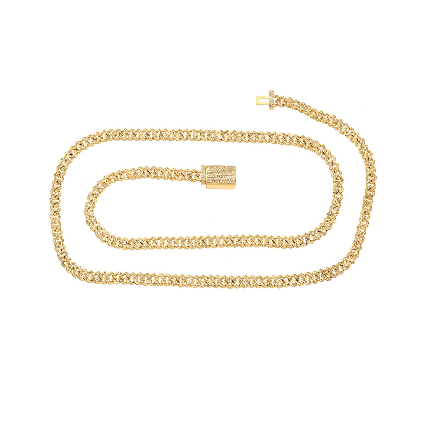Diamond Barrel Clasp Rope Chain Necklace in Gold By Truth Jewel