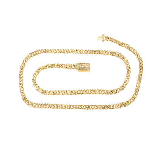 Diamond Barrel Clasp Rope Chain Necklace in Gold By Truth Jewel