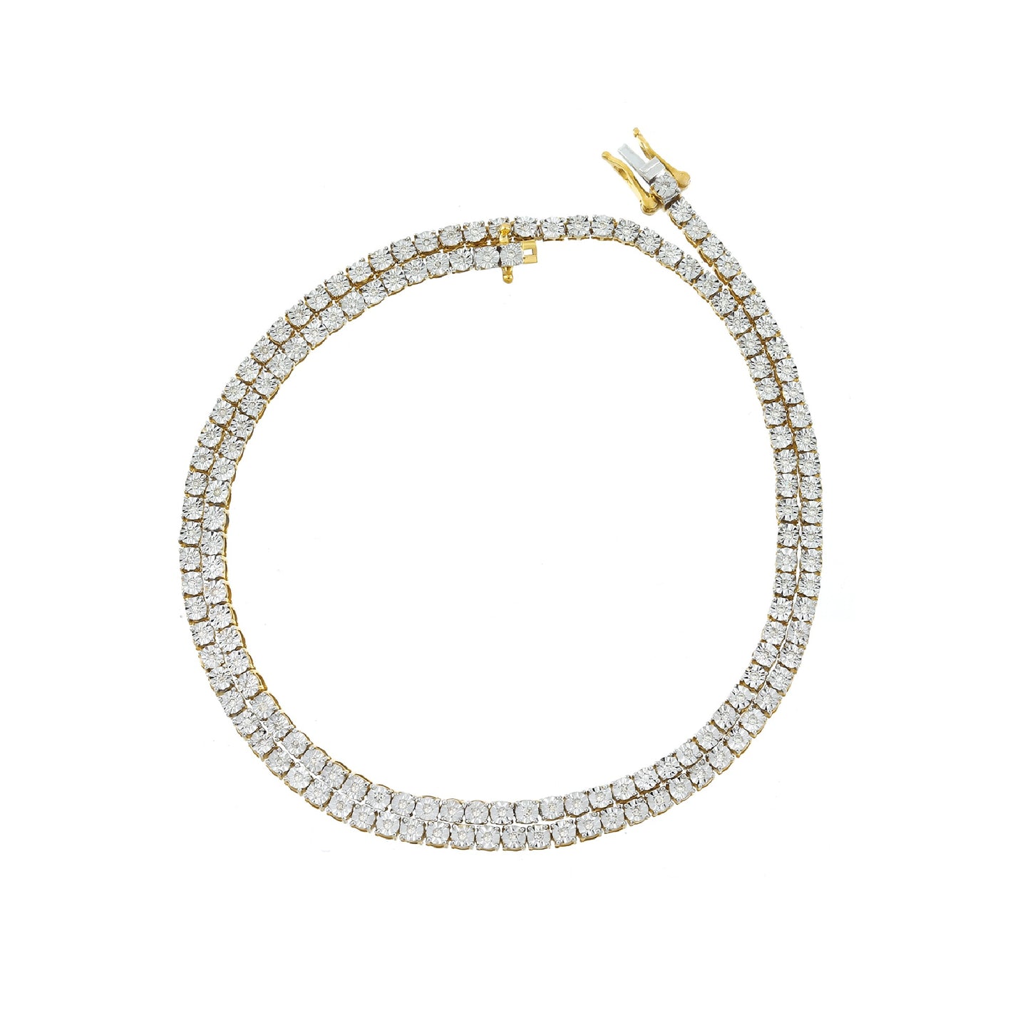 Stacked Diamond Tennis Necklace in Gold By Truth Jewel