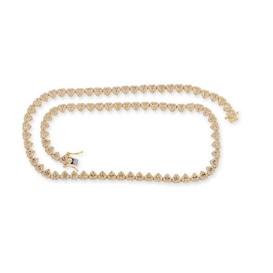 Heart-Link Diamond Tennis Necklace in Gold By Truth Jewel