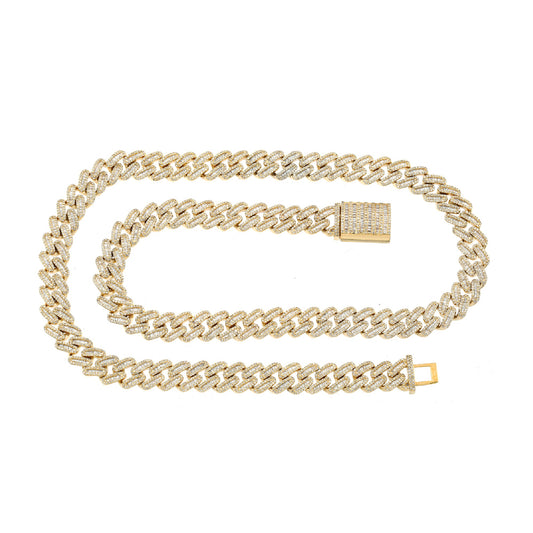 10K Yellow Gold Fully Iced Miami Cuban Link Chain by Truth Jewel