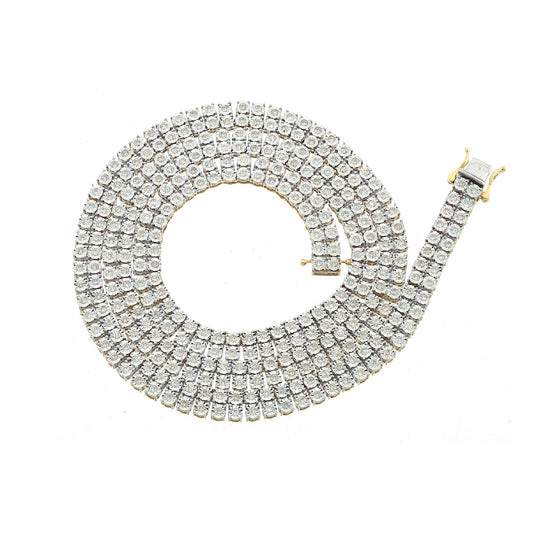 White Gold Quad-Row Diamond Tennis Necklace by Truth Jewel