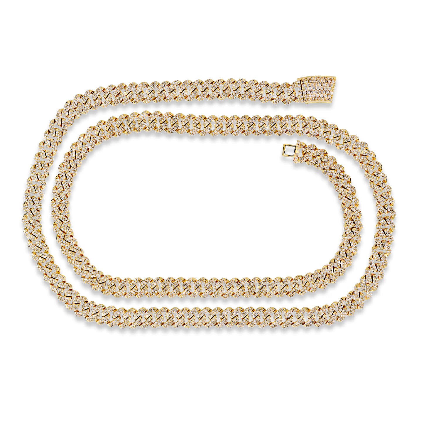 Yellow Gold Fine-Iced Micro Cuban Link Chain