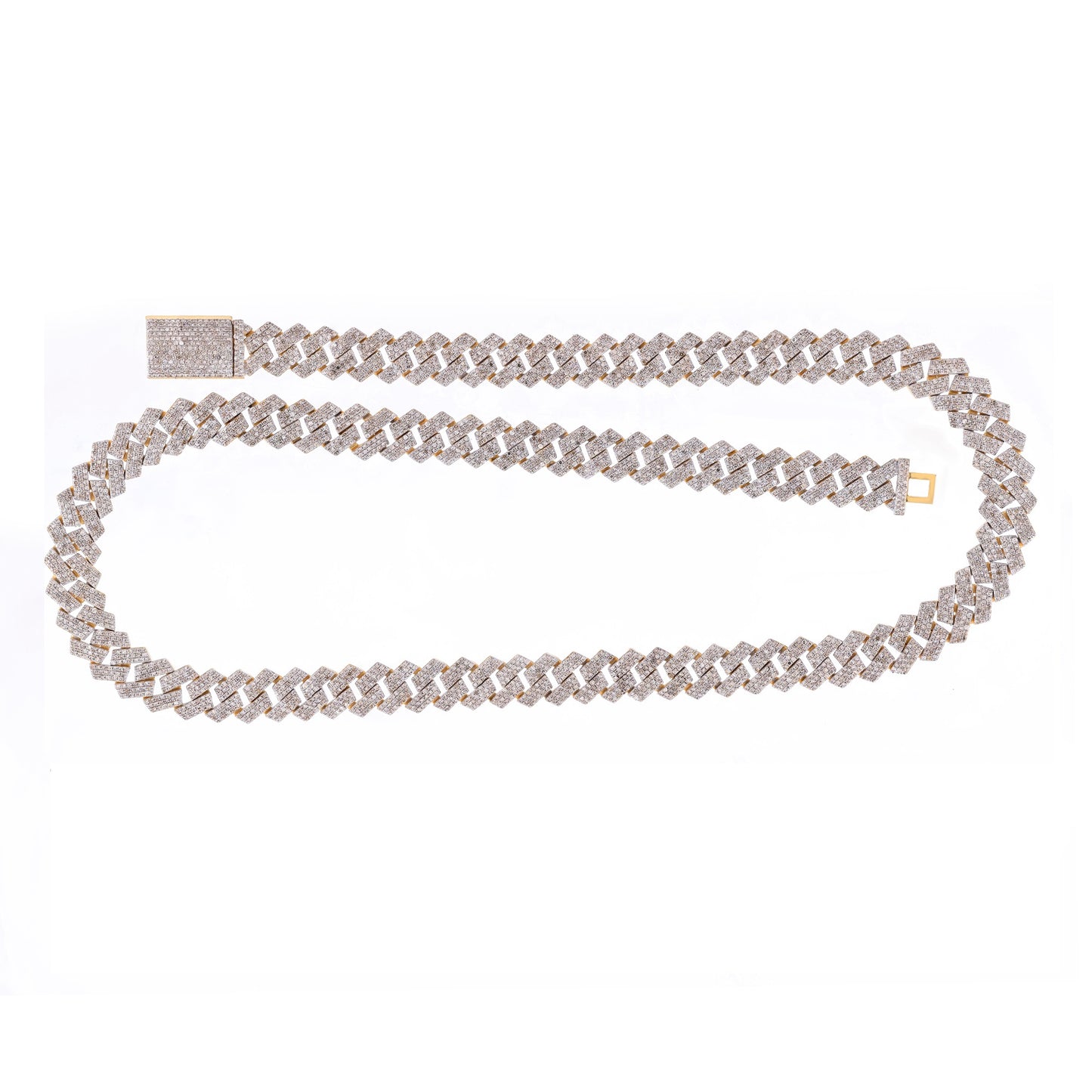 10mm Iced Diamond Cuban Link Necklace in Yellow Gold By Truth Jewel