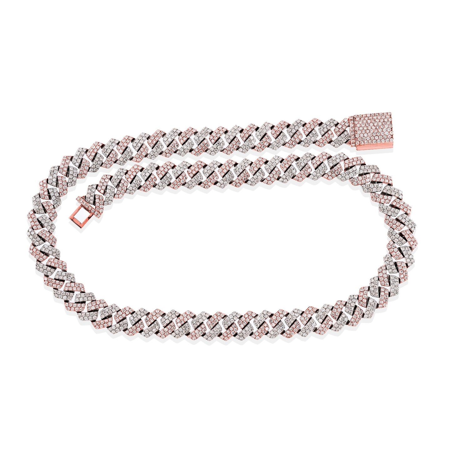 Two-Tone 10mm Iced Diamond Cuban Link Necklace By Truth Jewel