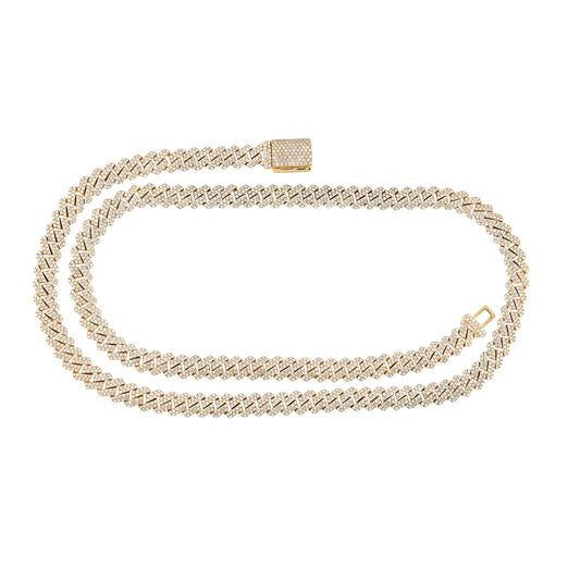 7mm Iced Diamond Cuban Link Necklace 22 Inch By Truth Jewel