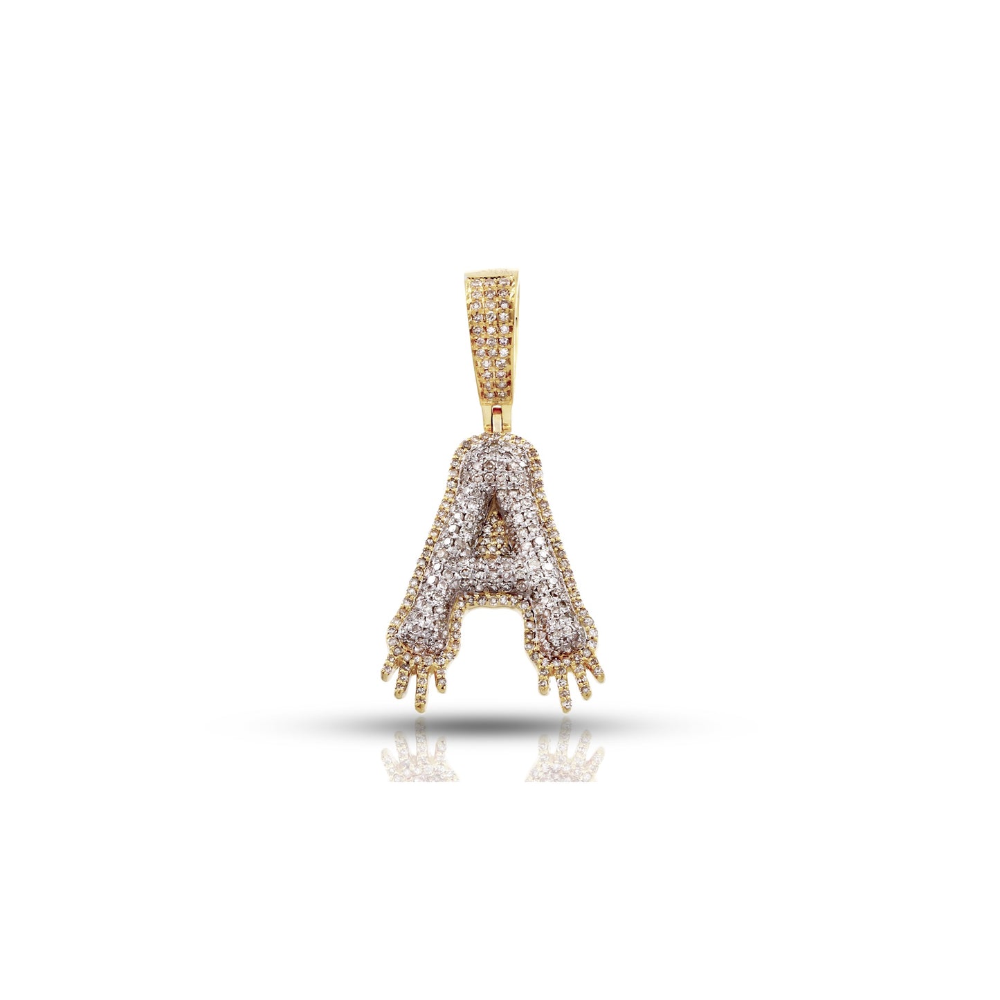 Yellow Gold Diamond Initial Letter Pendant