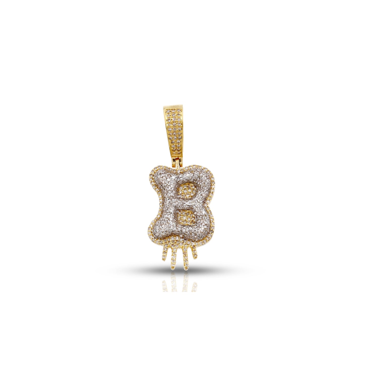 Yellow Gold Diamond Initial Letter Pendant