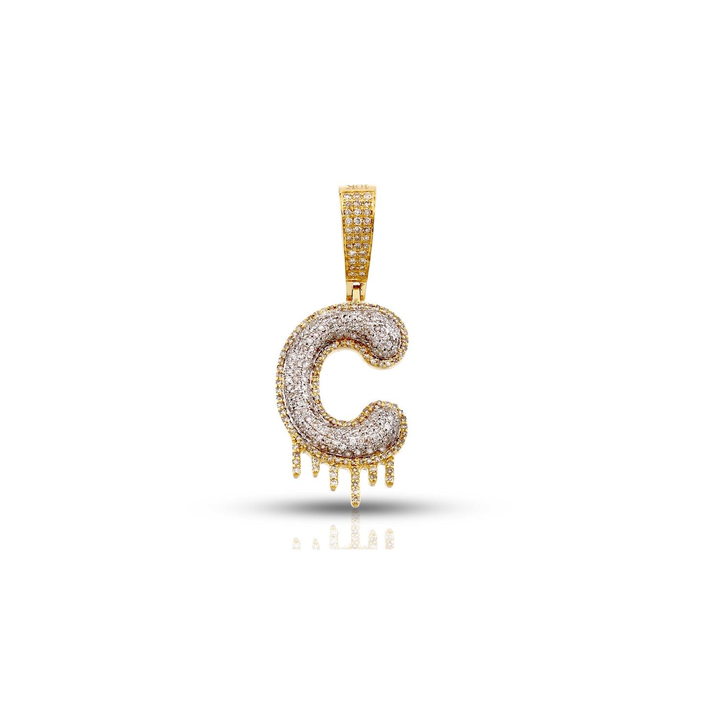 Yellow Gold Diamond Initial Letter Pendant