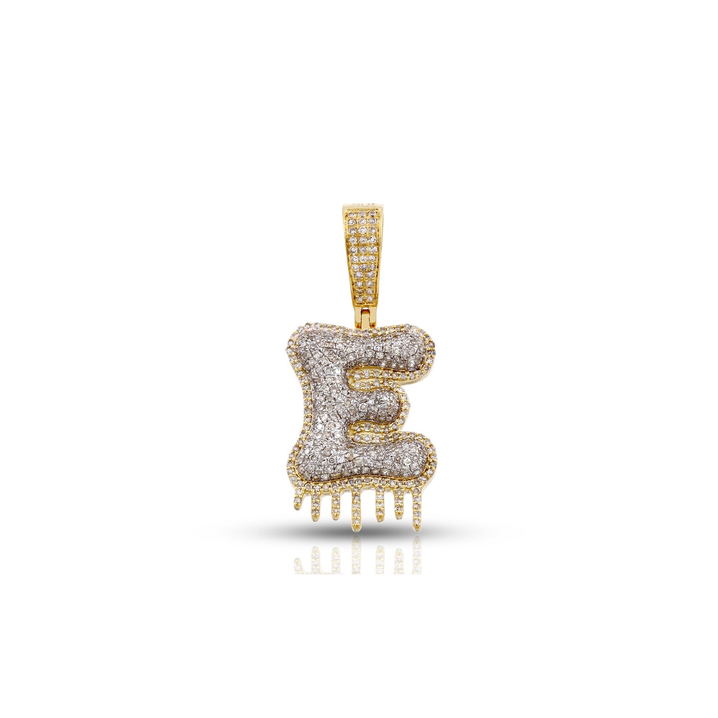 Yellow Gold Diamond Initial Letter Pendant