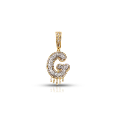 Yellow Gold Diamond Initial Letter Pendant