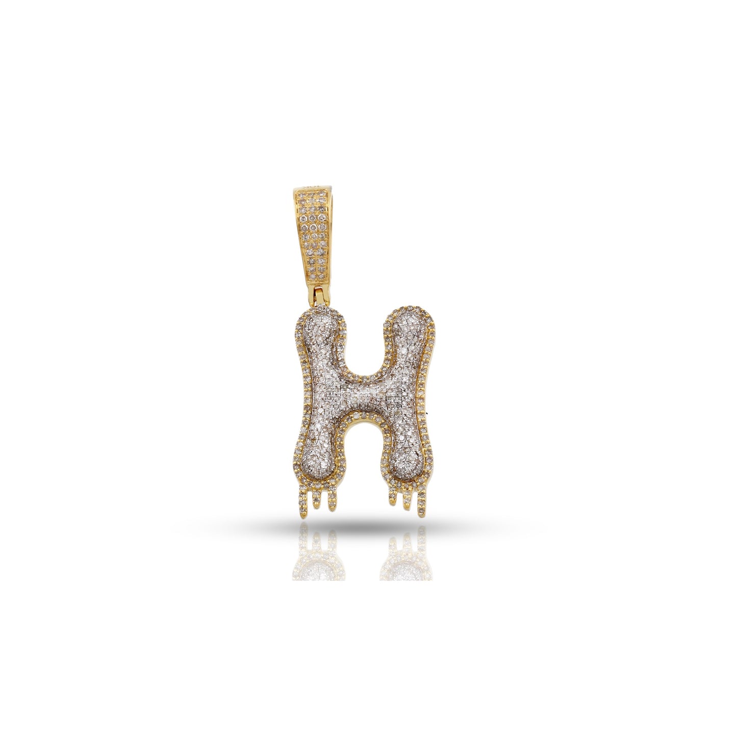 Yellow Gold Diamond Initial Letter Pendant