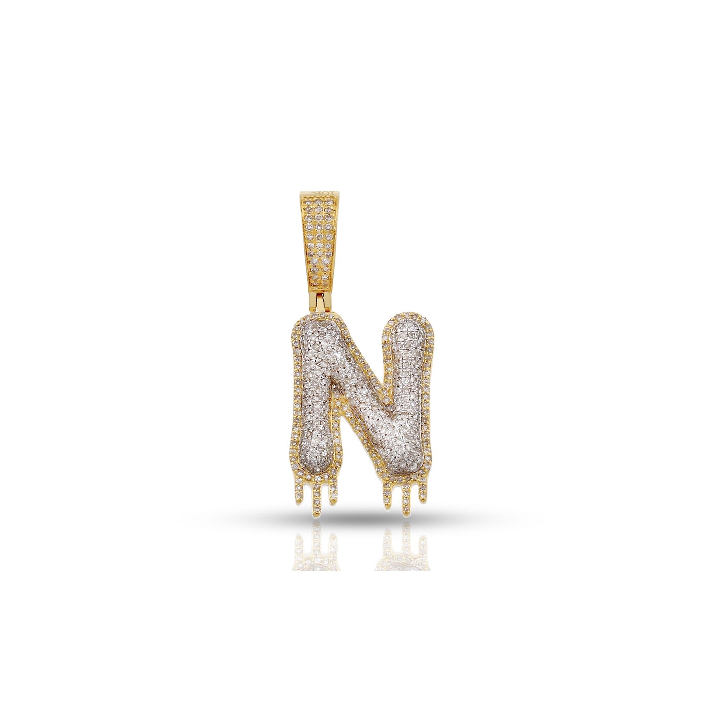 Yellow Gold Diamond Initial Letter Pendant