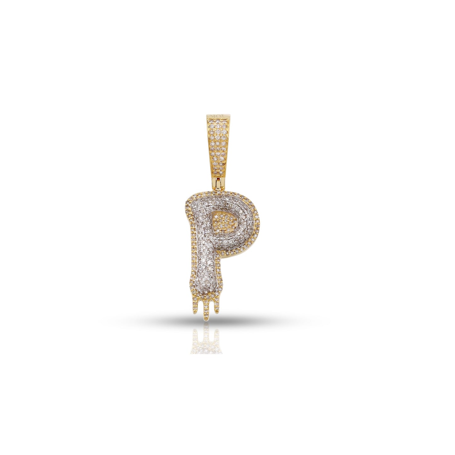 Yellow Gold Diamond Initial Letter Pendant