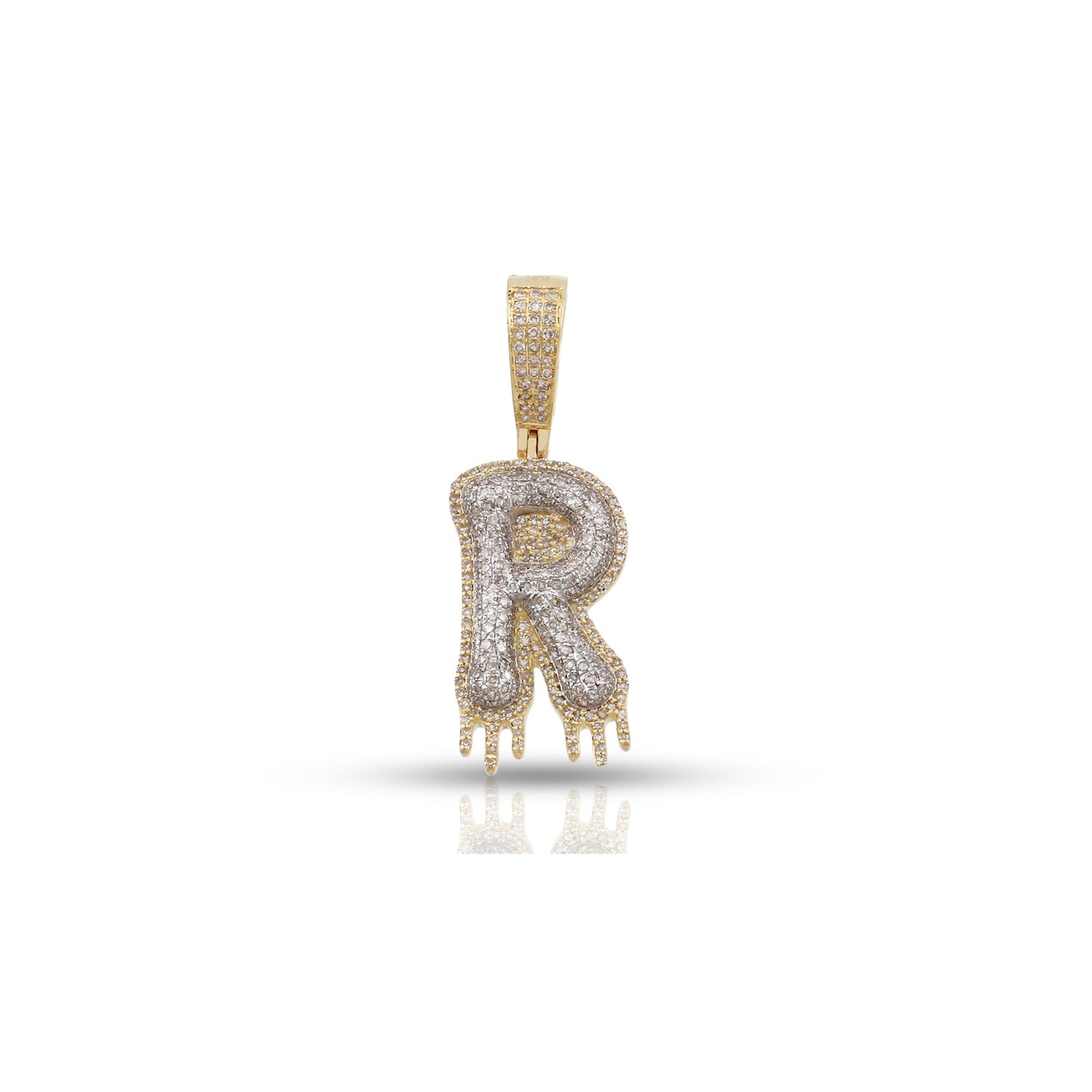 Yellow Gold Diamond Initial Letter Pendant