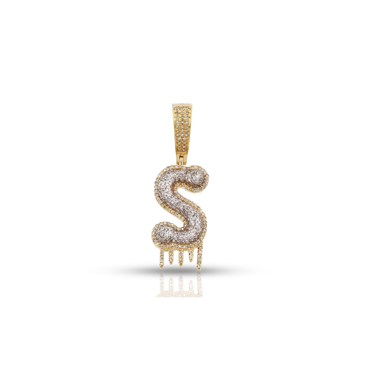 Yellow Gold Diamond Initial Letter Pendant