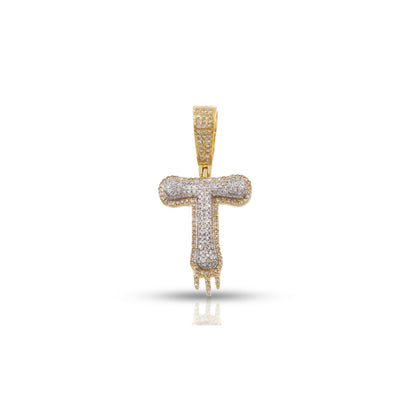 Yellow Gold Diamond Initial Letter Pendant