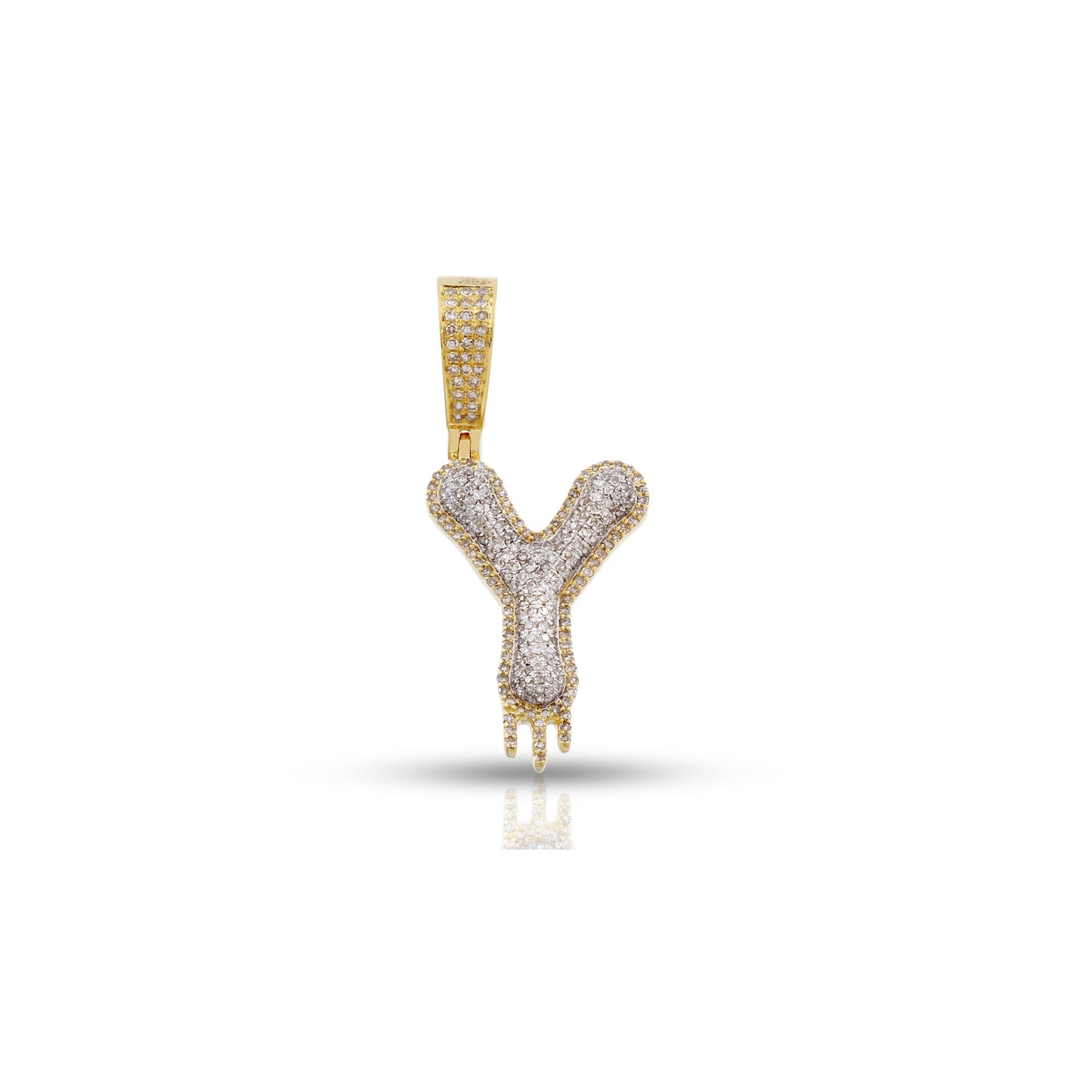 Yellow Gold Diamond Initial Letter Pendant