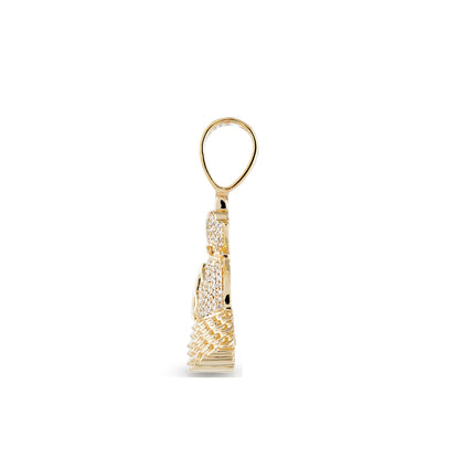 Yellow Gold Diamond Money Bag Pendant