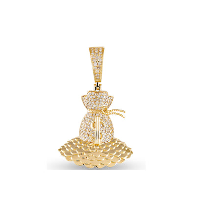 Yellow Gold Diamond Money Bag Pendant