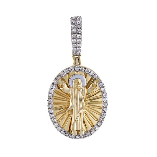 Yellow Gold Diamond Jesus Resurrection Pendant By Truth Jewel