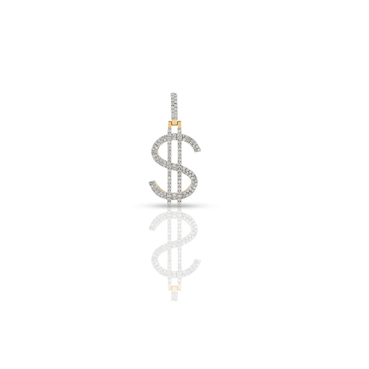 Yellow Gold Diamond Dollar Pendant