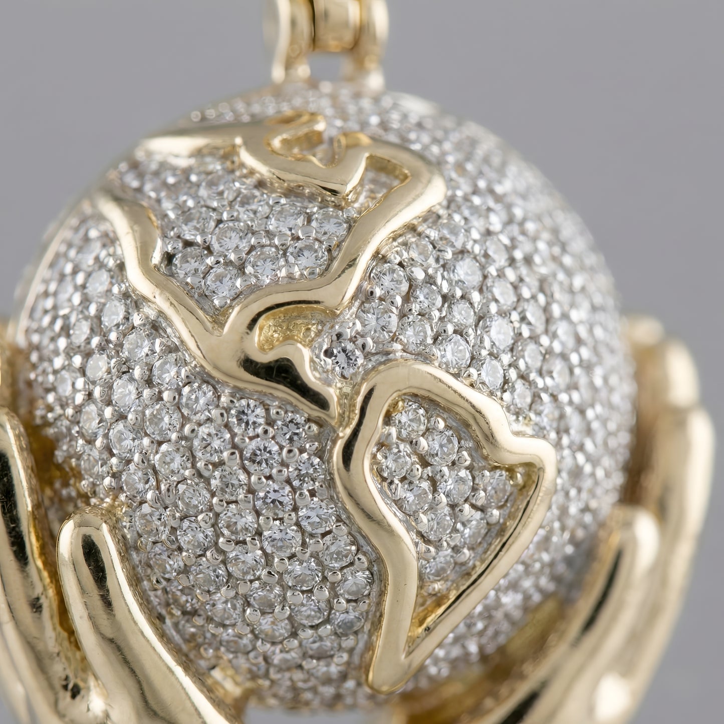 10K Yellow Gold World in Your Hands Pendant