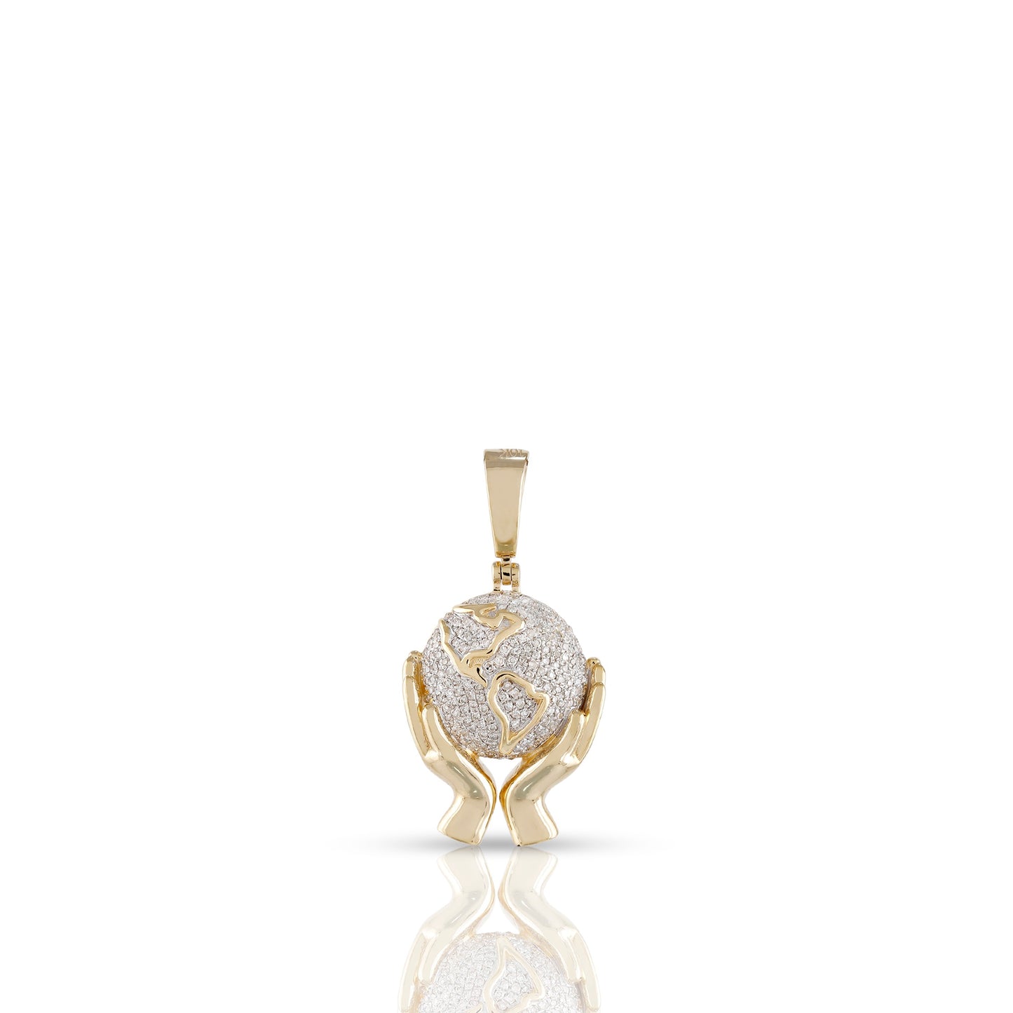 10K Yellow Gold World in Your Hands Pendant