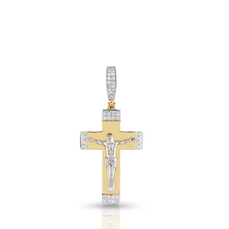 Yellow Gold Diamond Jesus on the Cross Pgendant