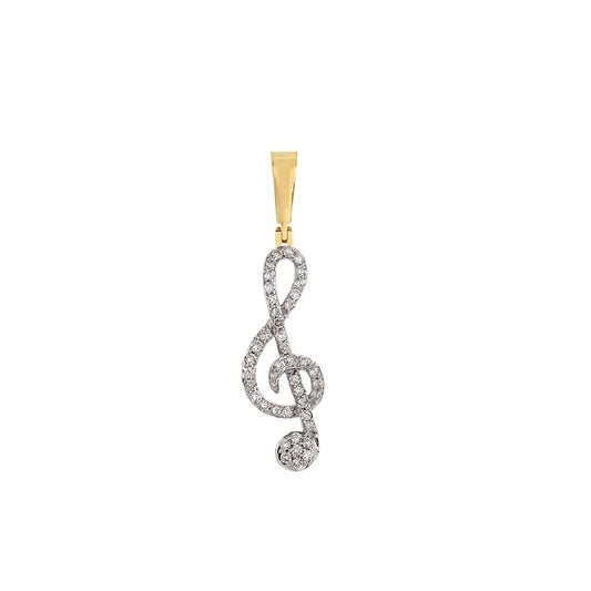 0.50CT Music Note Diamond Pendant in Gold