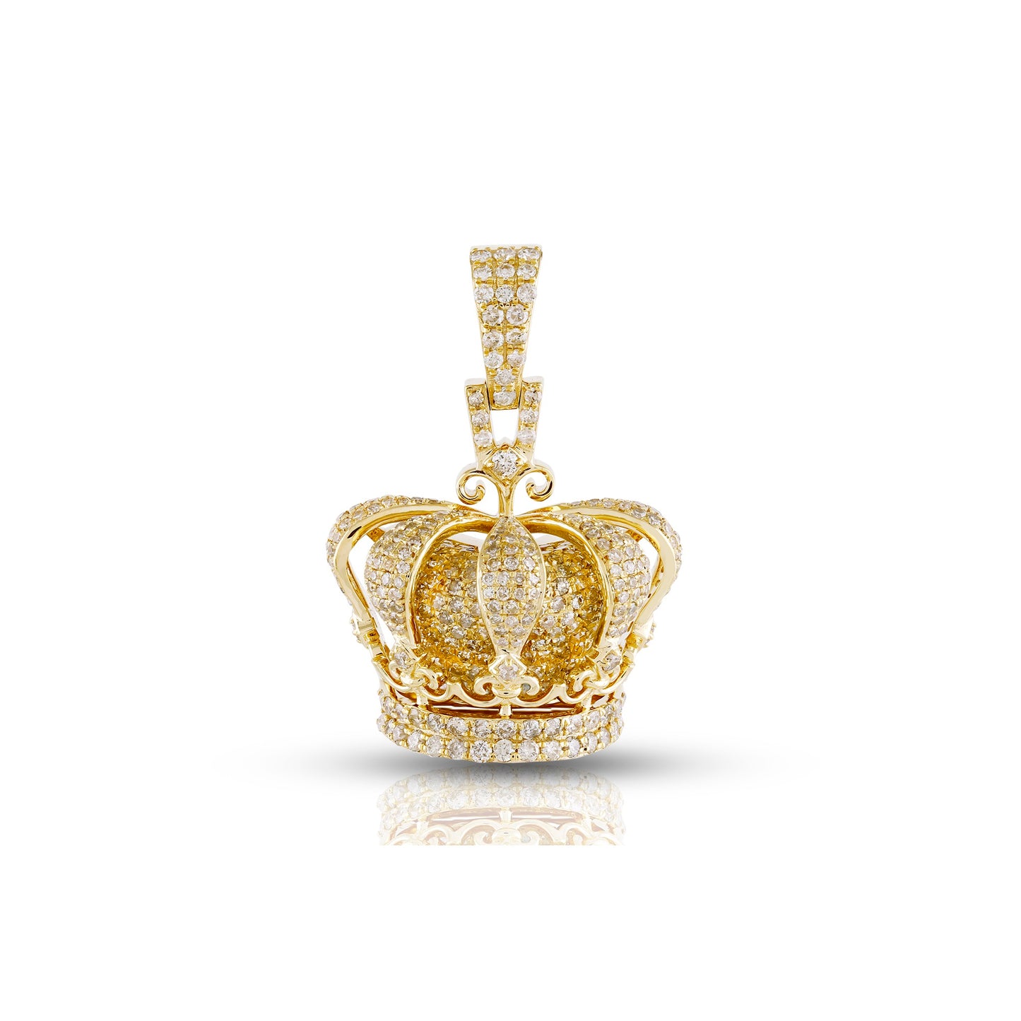 14K Yellow Gold Royalty Crown Pendant