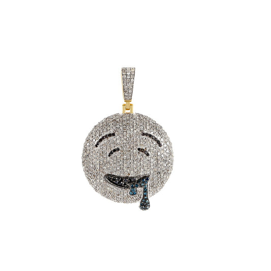 Yellow Gold Diamond Drool Face Pendant