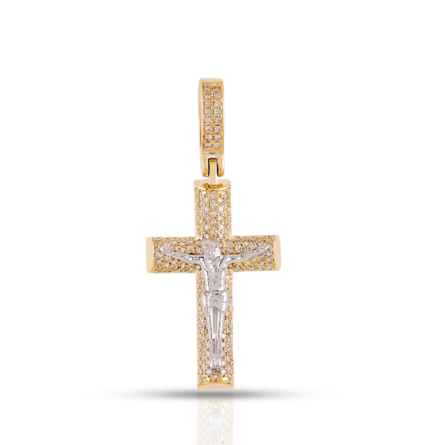 Yellow Gold Diamond Jesus Crucifix Cross Pendant By Truth Jewel