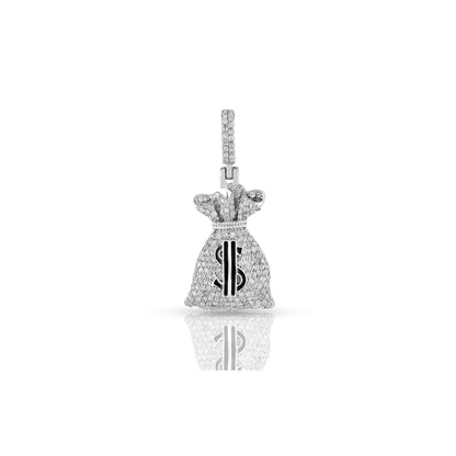 Gold Money Bag Diamond Pendant