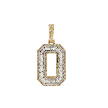 Yellow Gold Baguette Diamond Initial Letter Pendant