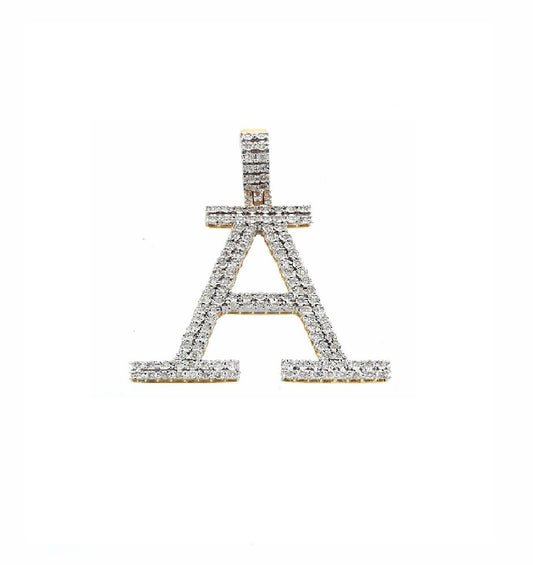 White Gold Diamond illusion 'A to Z' Initial Letter Pendant by Truth Jewel
